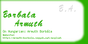 borbala armuth business card